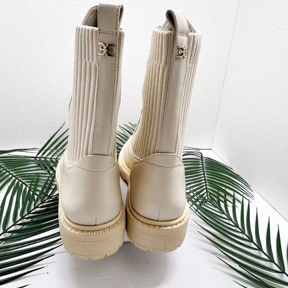Sam Edelman Lydell Ivory Leather Combat Boots Lug Sole Size 9M NWB Chic Fall - Picture 7 of 13